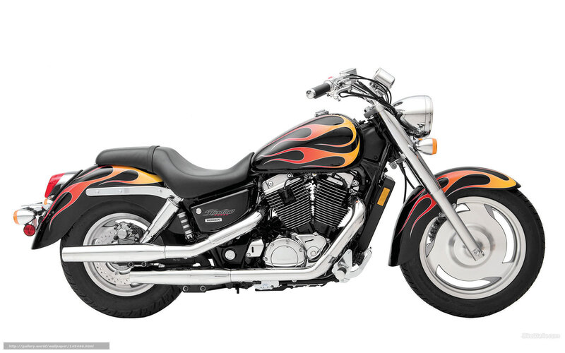 black motorcycle with flame design