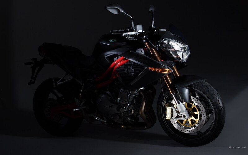 black motorcycle with red accents