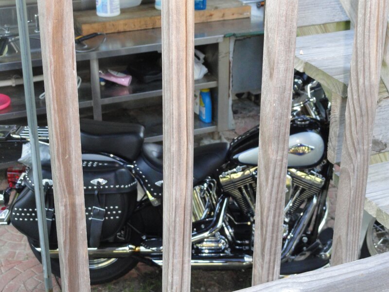 Black Motorcycle with Saddlebags — Neutral