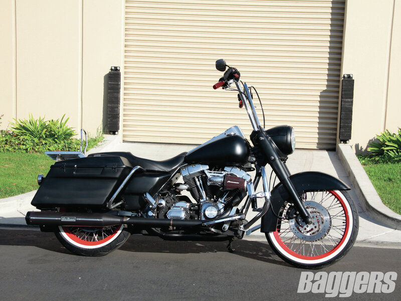 Black Motorcycle with Saddlebags