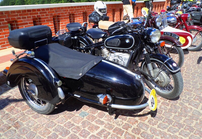 Black Motorcycle with Sidecar — Calm, Afternoon