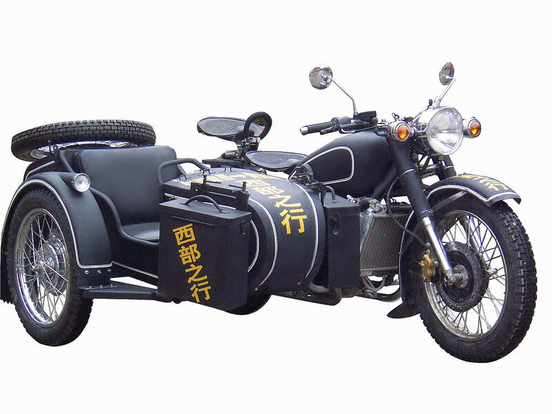 Black Motorcycle with Sidecar — Neutral