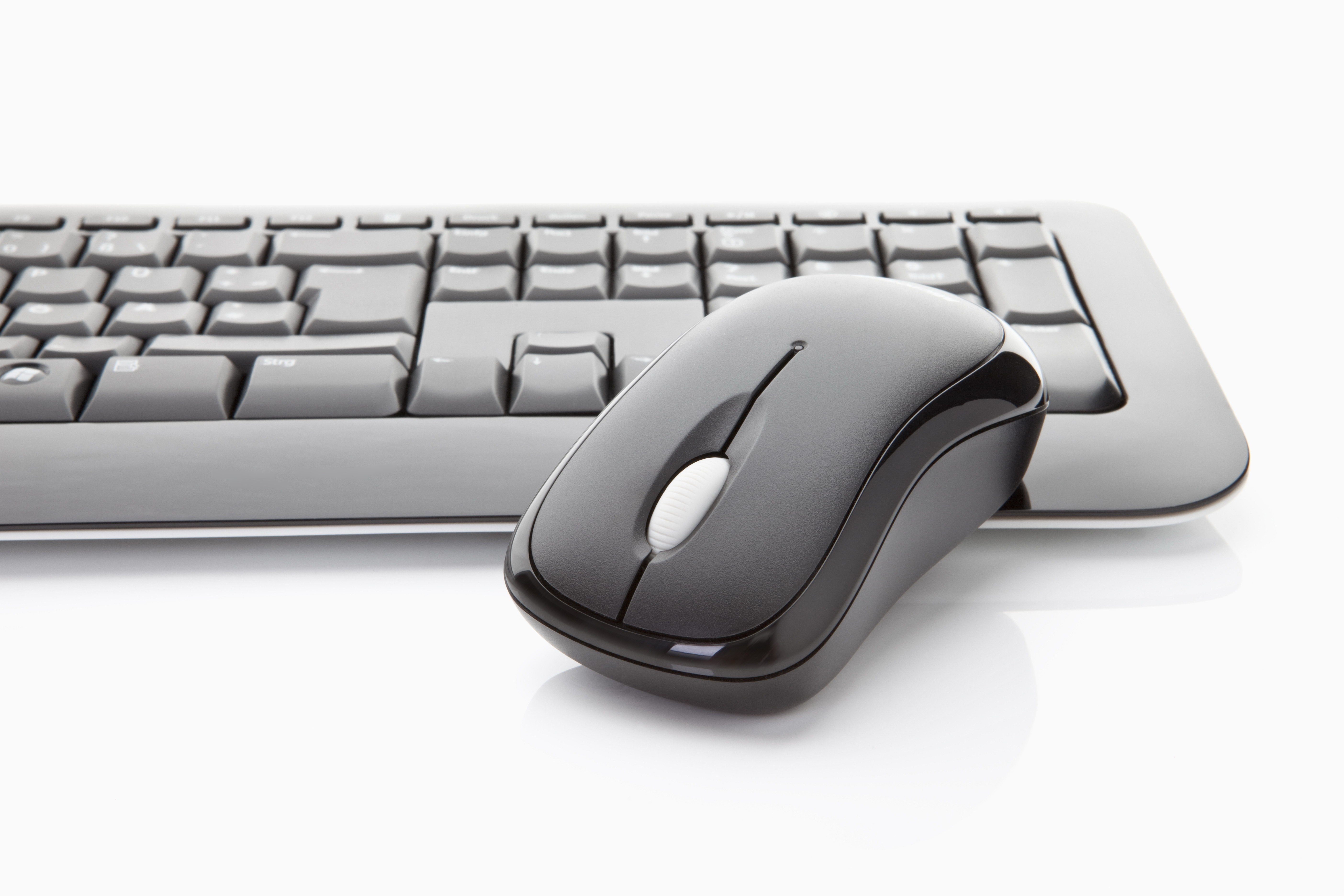 black mouse and keyboard