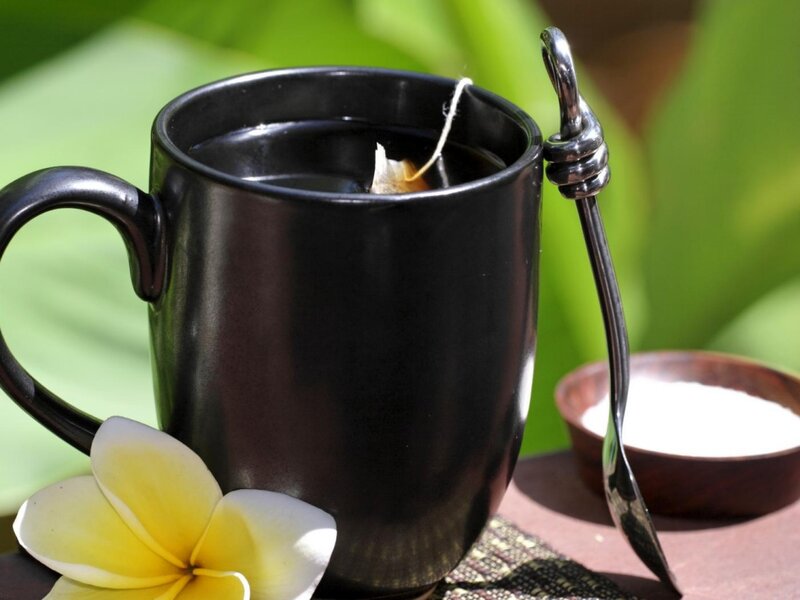 Black Mug with Tea