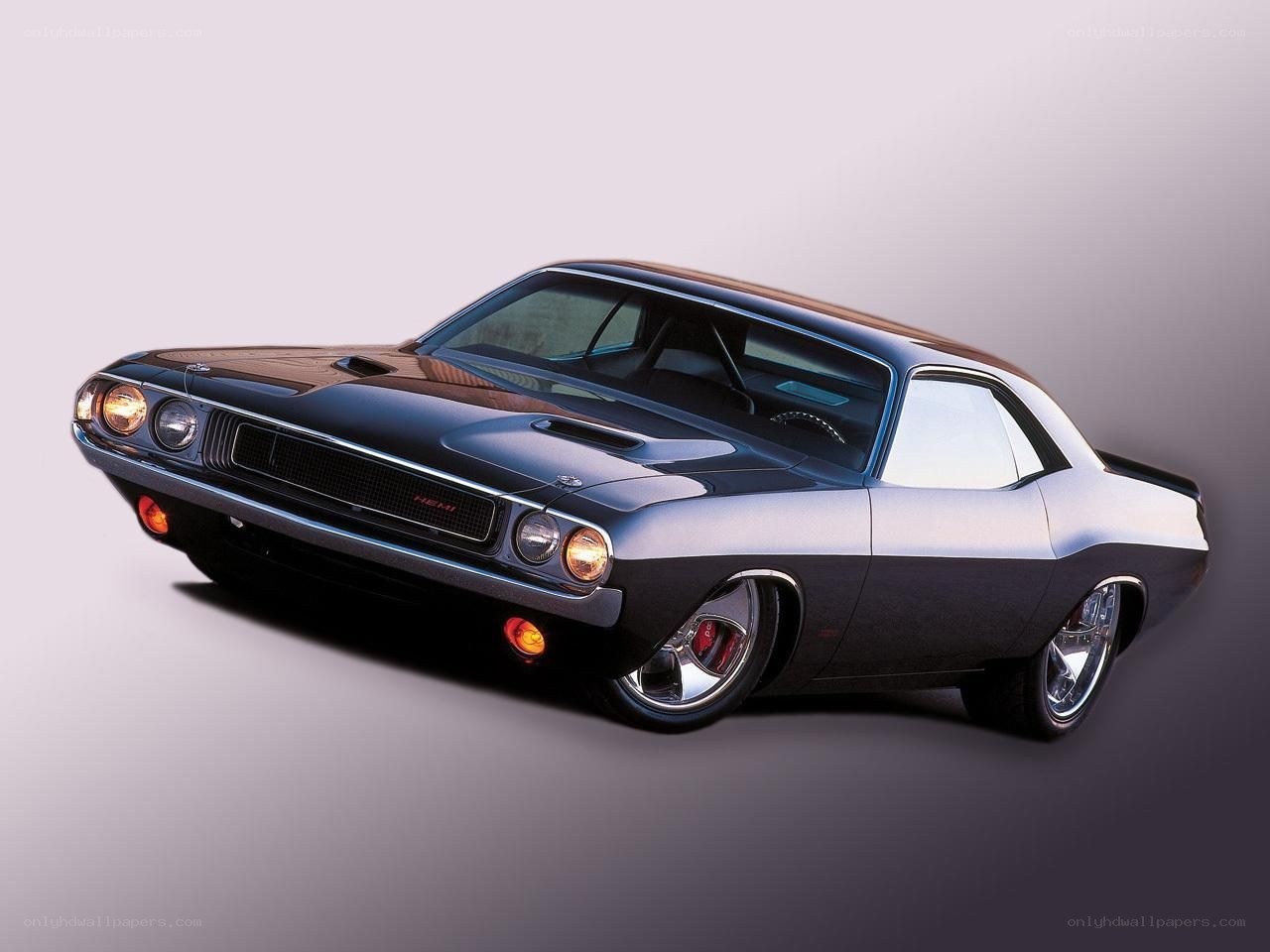 Black muscle car