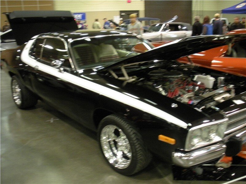 black muscle car at show