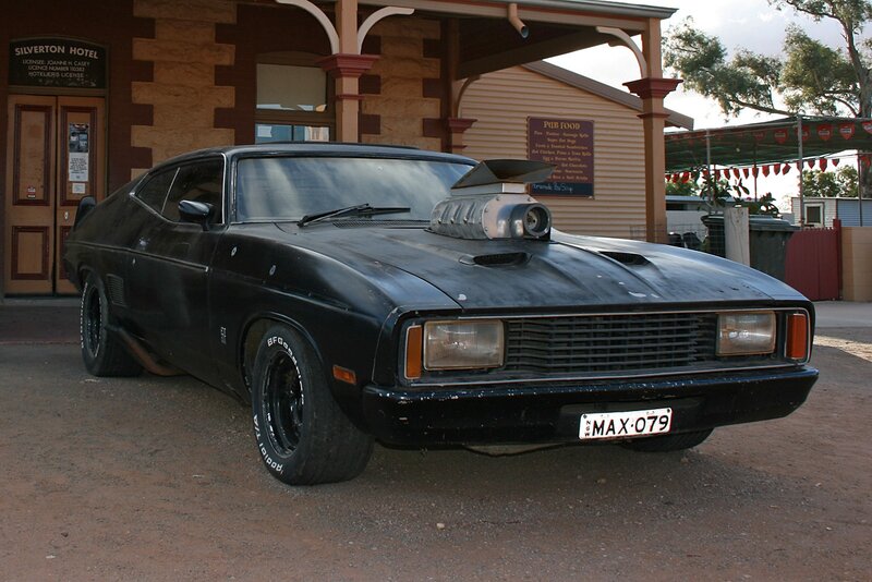 Black muscle car at Silverton Hotel