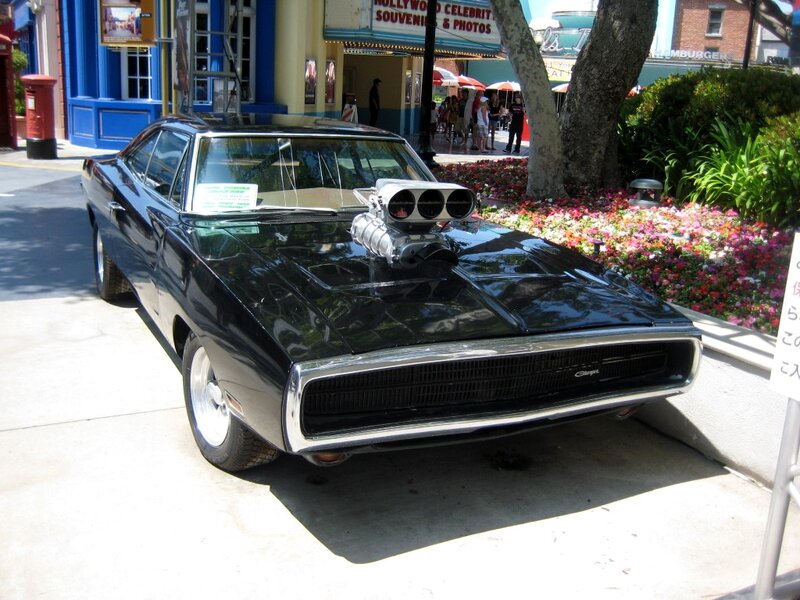Black Muscle Car — Bright, Afternoon