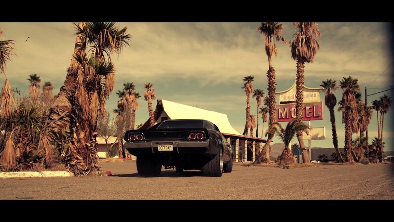Black Muscle Car — Brown, Dramatic, Afternoon