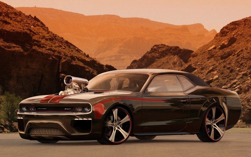 Black Muscle Car — Brown