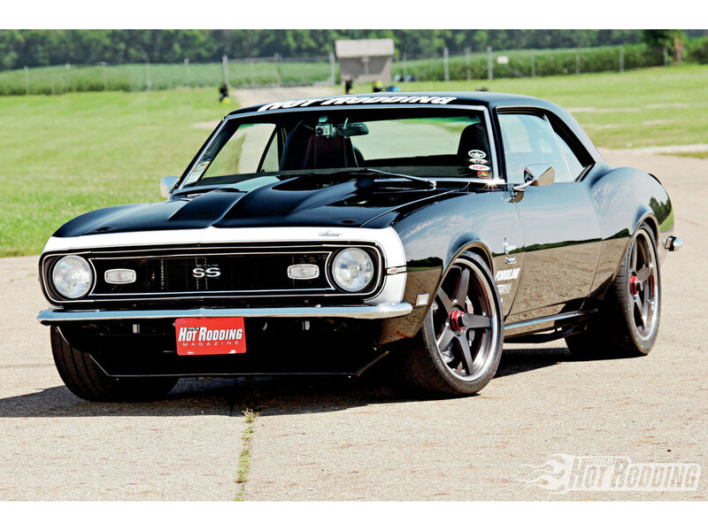 Black Muscle Car — Calm, Afternoon, Photograph, Field