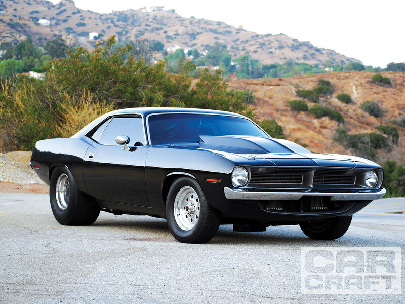 Black Muscle Car — Calm, Afternoon, Photograph, Hills