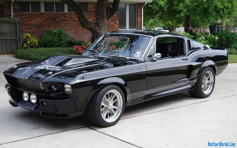 Black Muscle Car — Calm, Afternoon, Photograph, House
