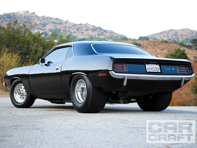 Black Muscle Car — Calm, Afternoon, Photograph, Mountains