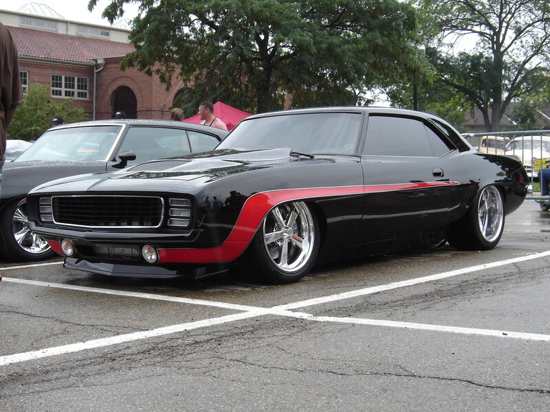 Black Muscle Car — Calm, Afternoon, Photograph, People