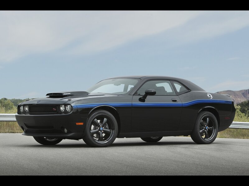 Black Muscle Car — Calm, Afternoon, Photograph, Road, Mountains