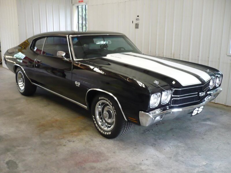 Black Muscle Car — Calm, Photograph, White Stripes