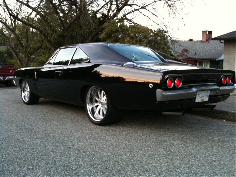 Black Muscle Car — Calm, Sunset
