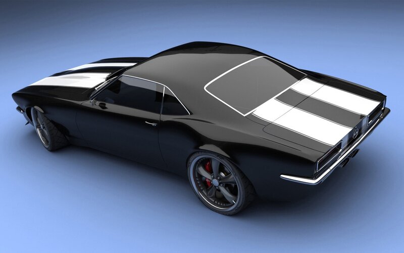 Black Muscle Car — Clean, 3d Render