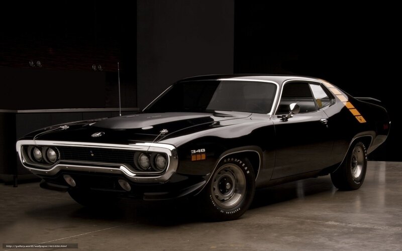 Black muscle car display