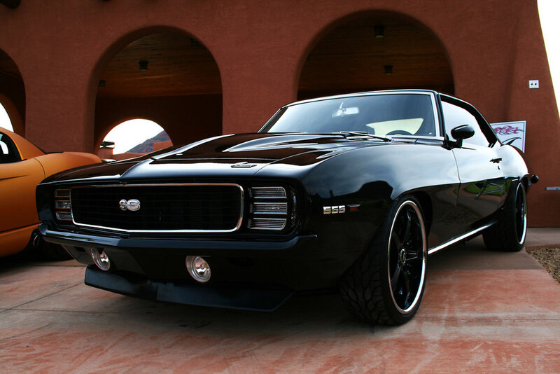 Black Muscle Car — Dramatic, Afternoon, Photograph, Building, Arches