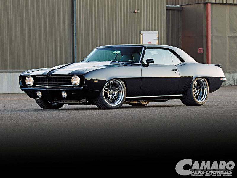 Black Muscle Car — Dramatic, Afternoon, Photograph, Building, Wheels