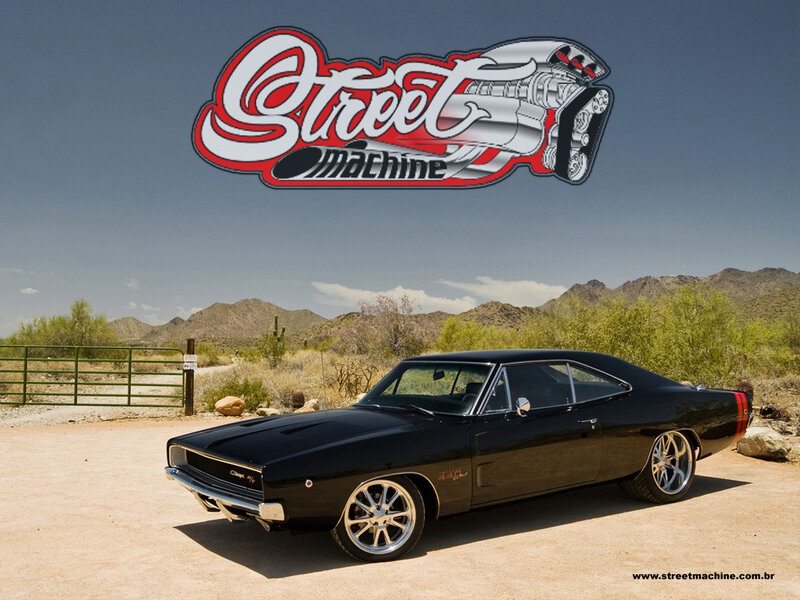 Black Muscle Car — Dramatic, Afternoon, Photograph, Desert, Mountains, Gate