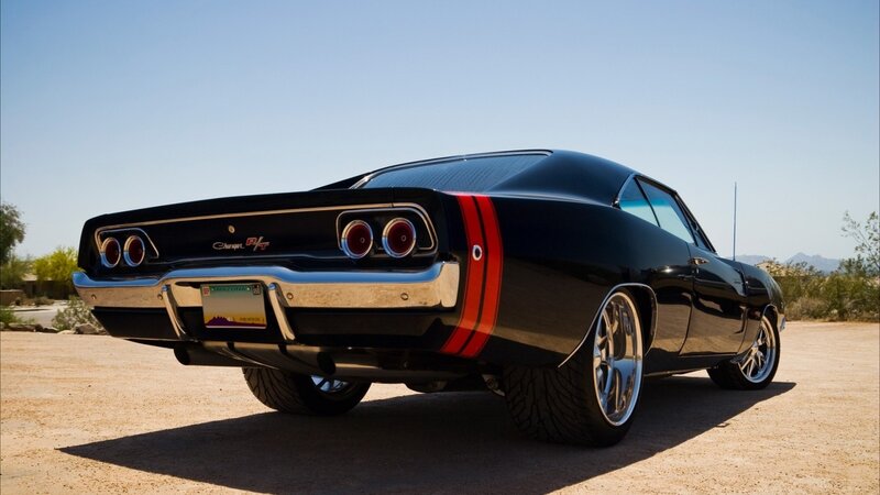 Black Muscle Car — Dramatic, Afternoon, Photograph, Desert
