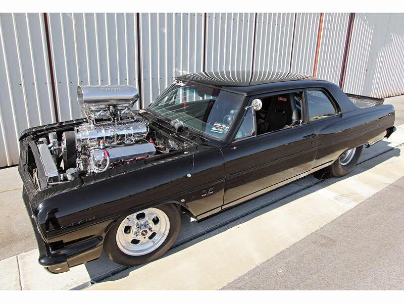Black Muscle Car — Dramatic, Afternoon, Photograph, Engine
