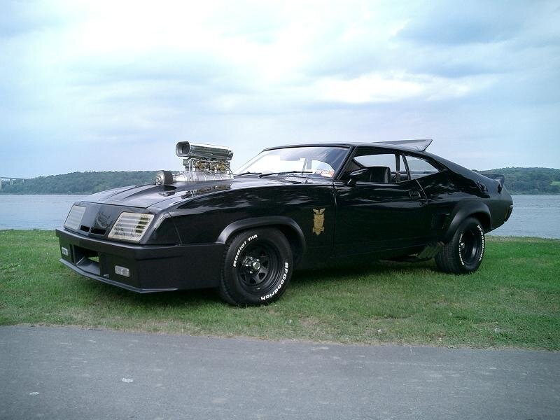 Black Muscle Car — Dramatic, Afternoon, Photograph, Grass
