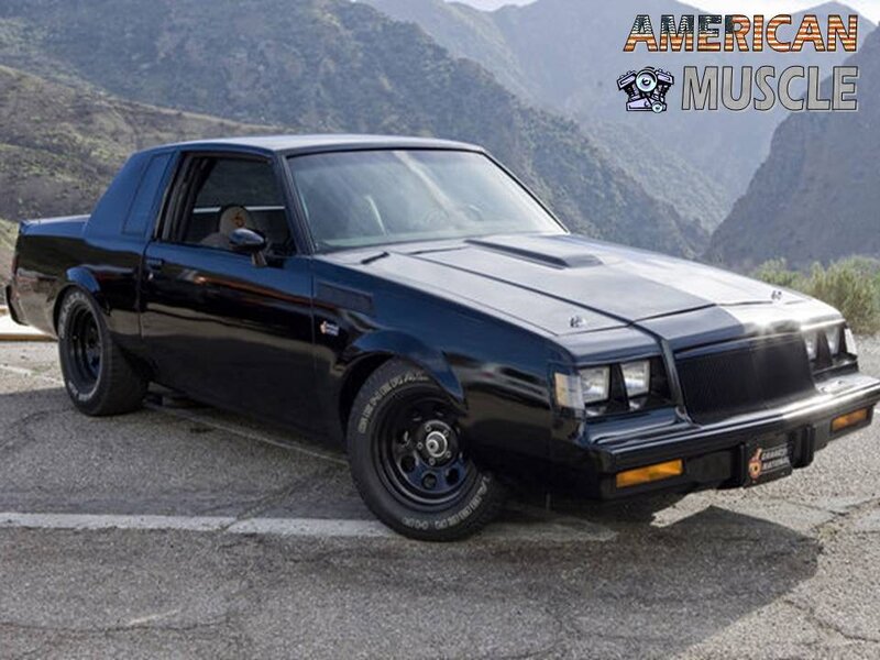 Black Muscle Car — Dramatic, Afternoon, Photograph, Mountains, Asphalt
