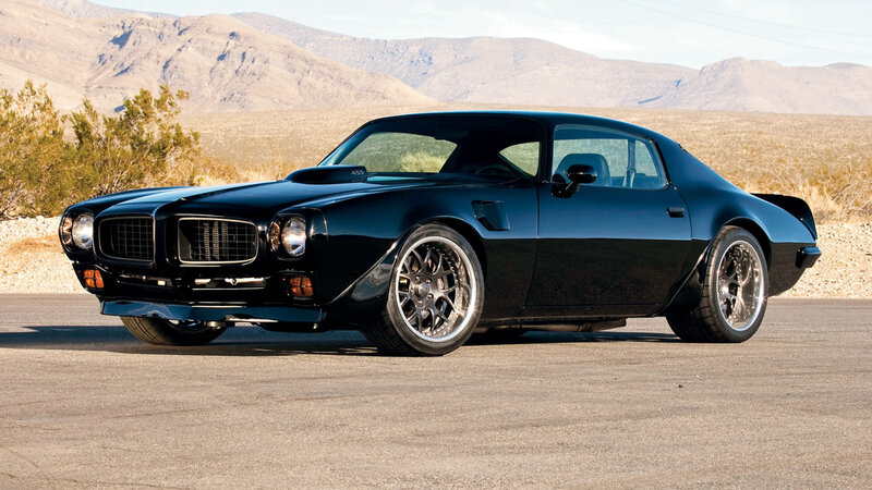 Black Muscle Car — Dramatic, Afternoon, Photograph, Mountains, Desert, Road