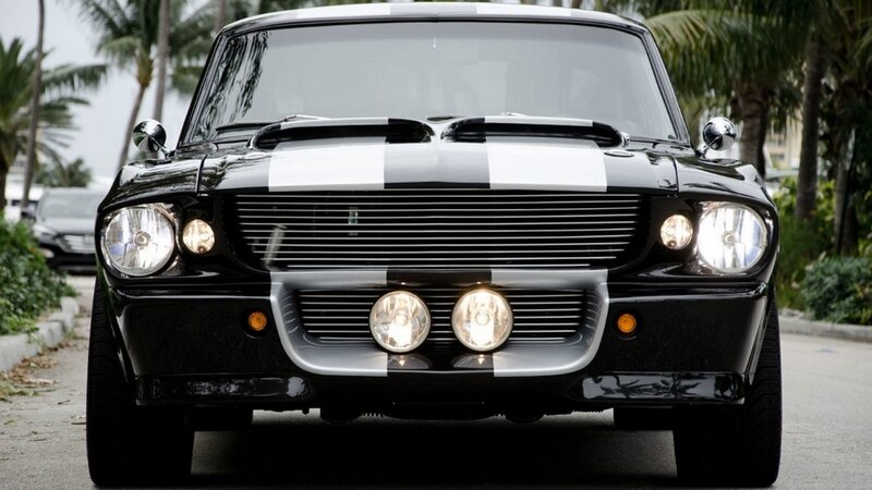 Black Muscle Car — Dramatic, Afternoon, Photograph, Palm Trees