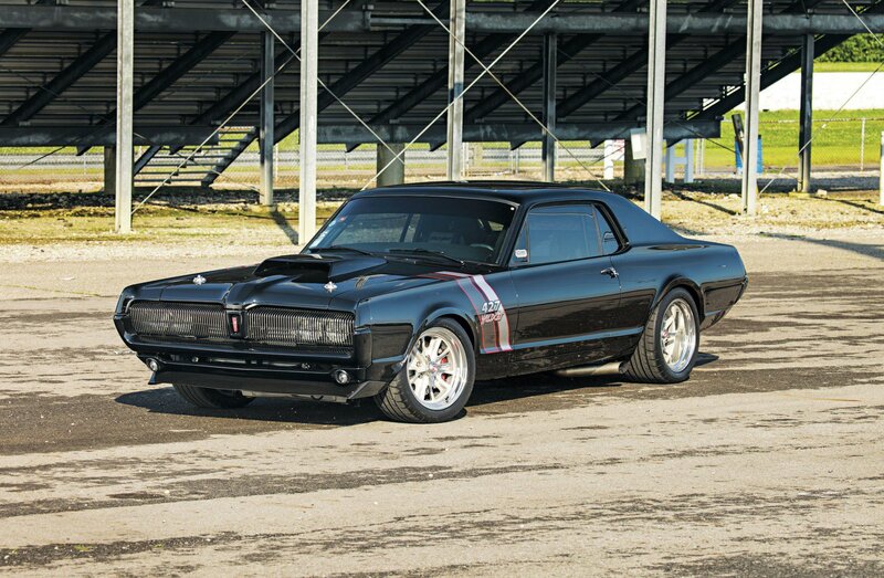 Black Muscle Car — Dramatic, Afternoon, Photograph, Stadium Seats