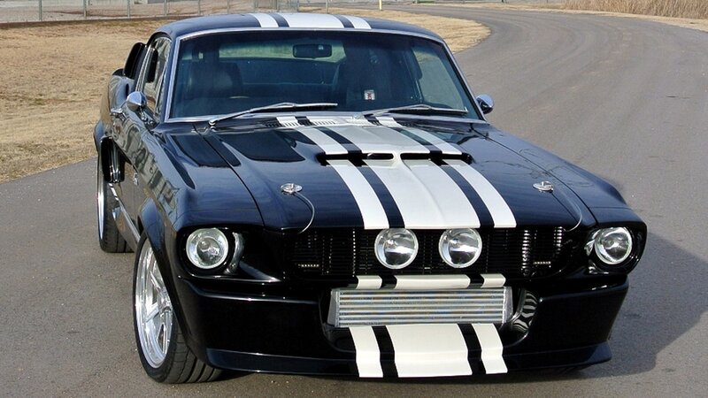 Black Muscle Car — Dramatic, Afternoon, Photograph, Stripes