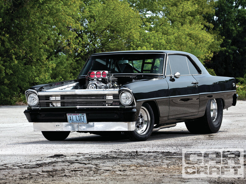 Black Muscle Car — Dramatic, Afternoon, Photograph, Trees