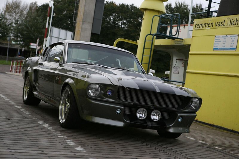 Black Muscle Car — Dramatic, Afternoon, Photograph, Yellow Structure