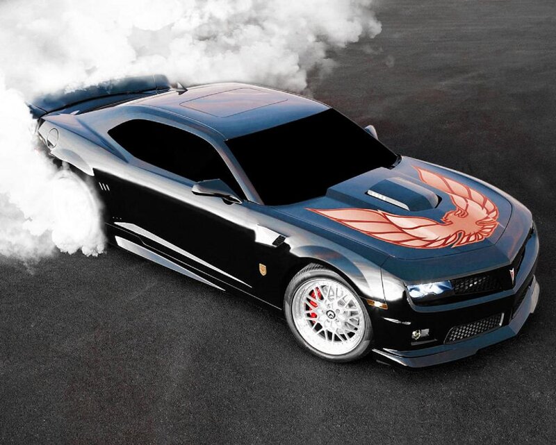 Black Muscle Car — Dramatic, Digital Art, Smoke
