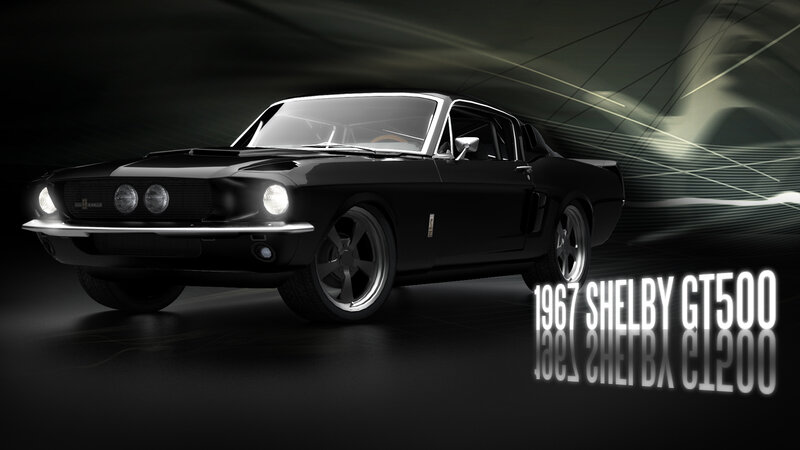 Black Muscle Car — Dramatic, Digital Art