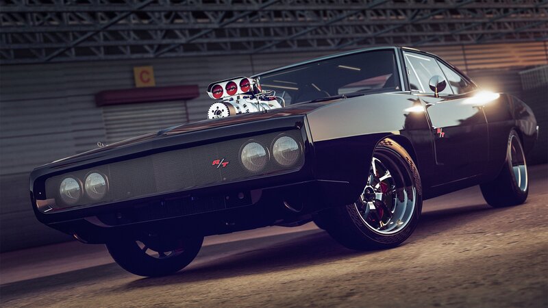Black Muscle Car — Dramatic, Night, 3d Render