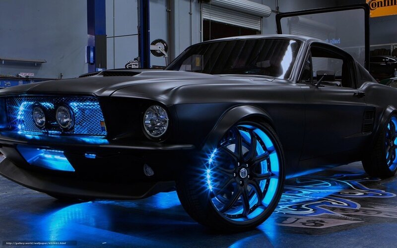 Black Muscle Car — Dramatic, Night, Digital Art