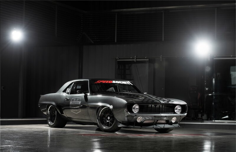 Black Muscle Car — Dramatic, Night, Photograph, Lights