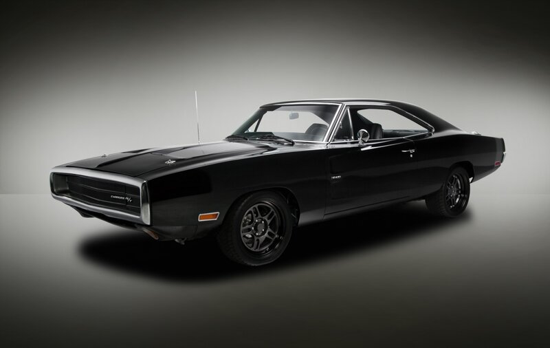 Black Muscle Car — Dramatic, Photograph, Antenna