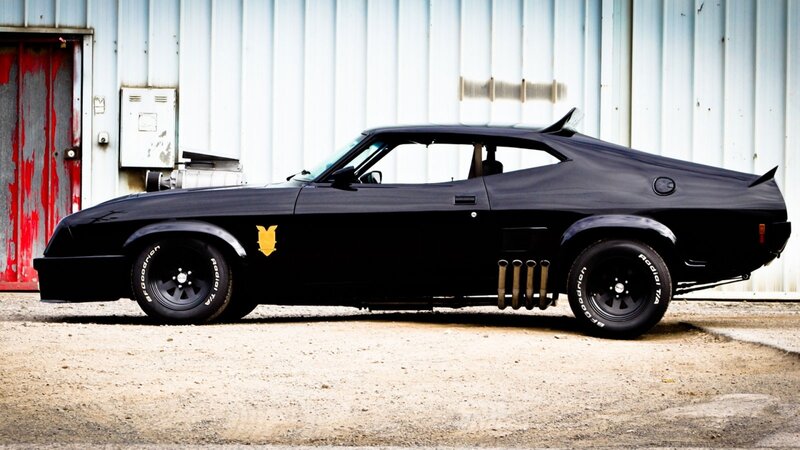 Black Muscle Car — Dramatic, Photograph, Building
