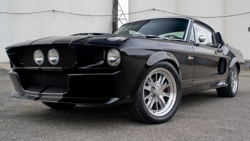 Black Muscle Car — Dramatic, Photograph, Building, Tires