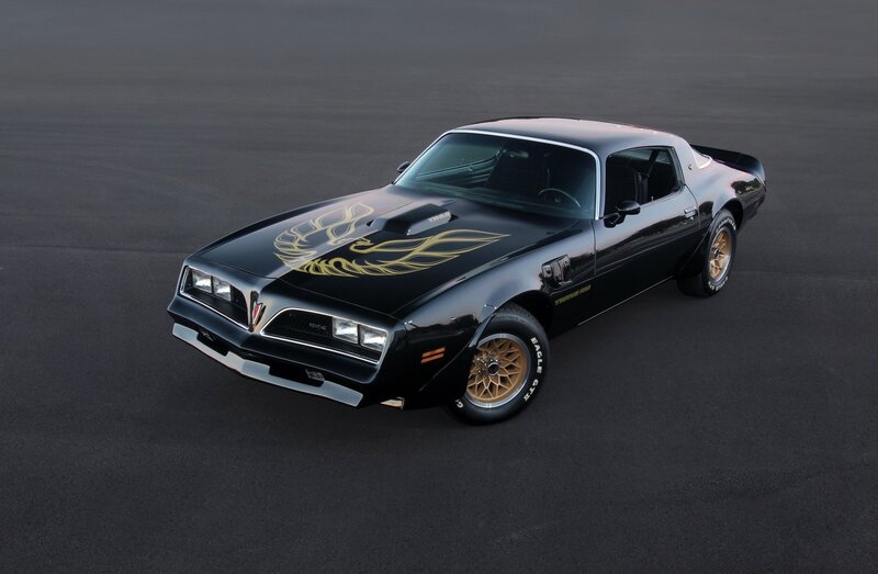 Black Muscle Car — Dramatic, Photograph, Gold Eagle Decal