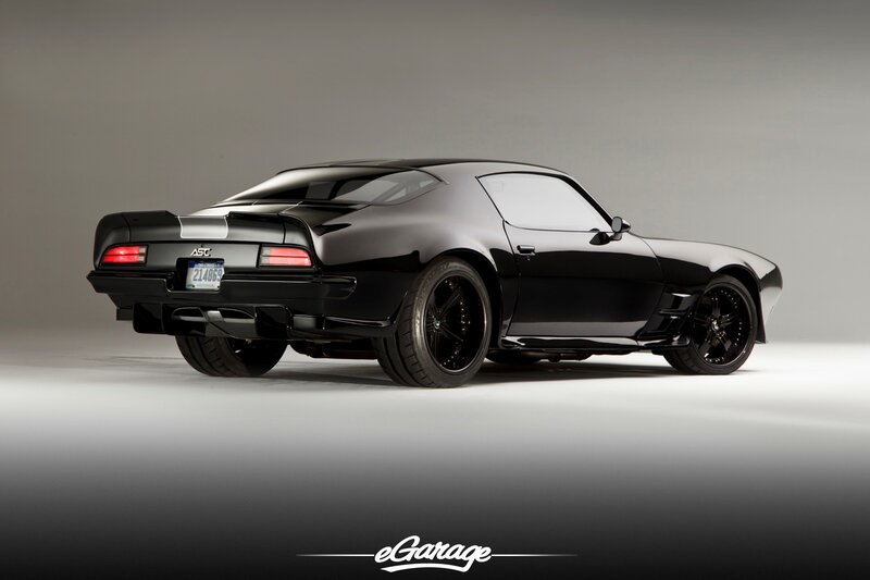 Black Muscle Car — Dramatic, Photograph, License Plate, Wheels, Gray