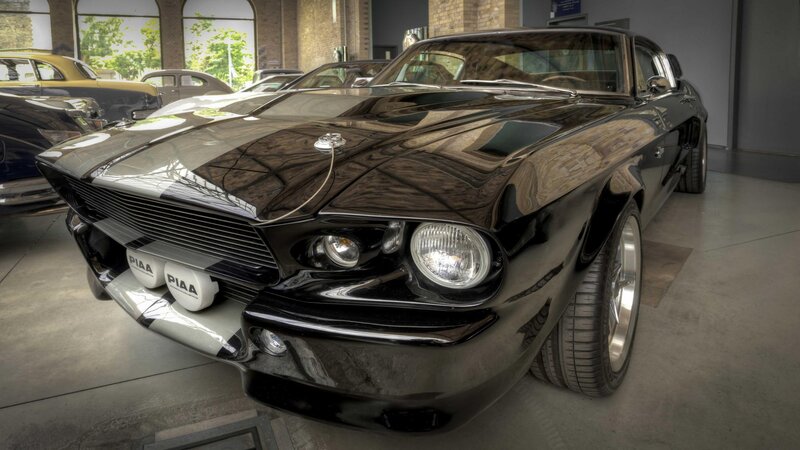 Black Muscle Car — Dramatic, Photograph, Museum