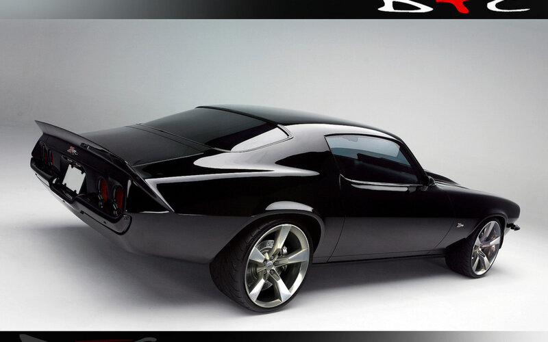Black Muscle Car — Dramatic, Photograph, Rear Spoiler