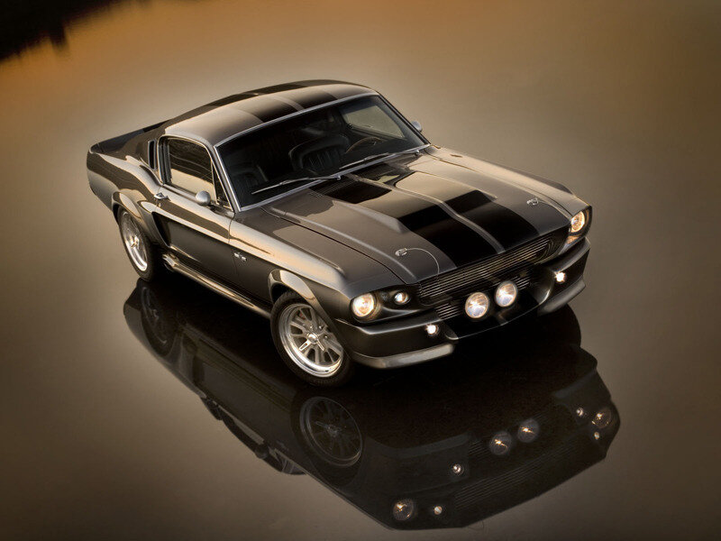 Black Muscle Car — Dramatic, Photograph, Reflection